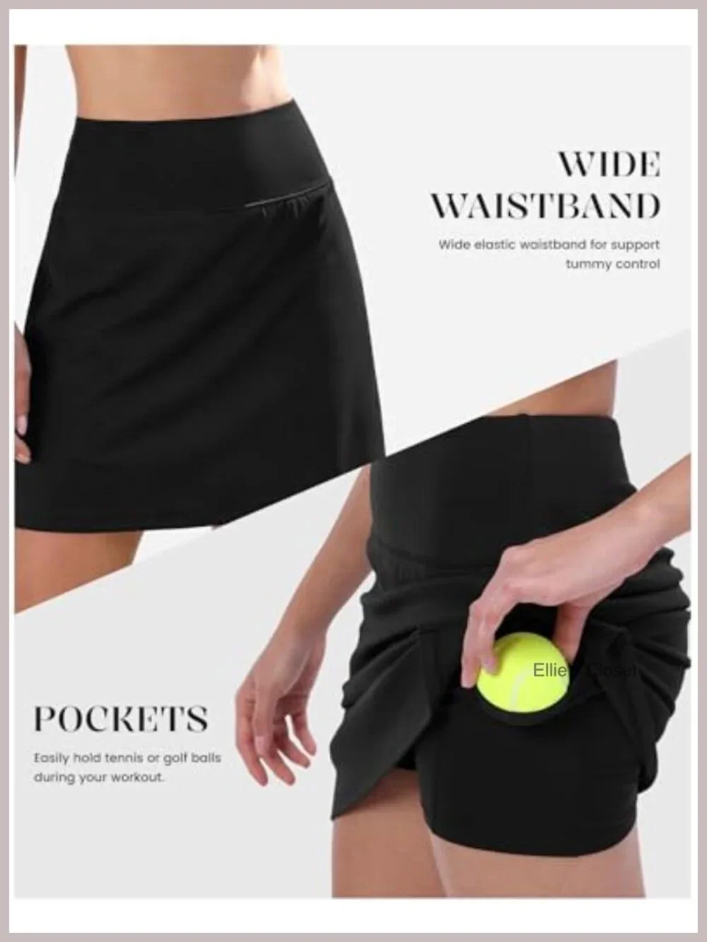 Women's Knee-Length Athletic Skort with Pockets, High Waisted, Active Skorts